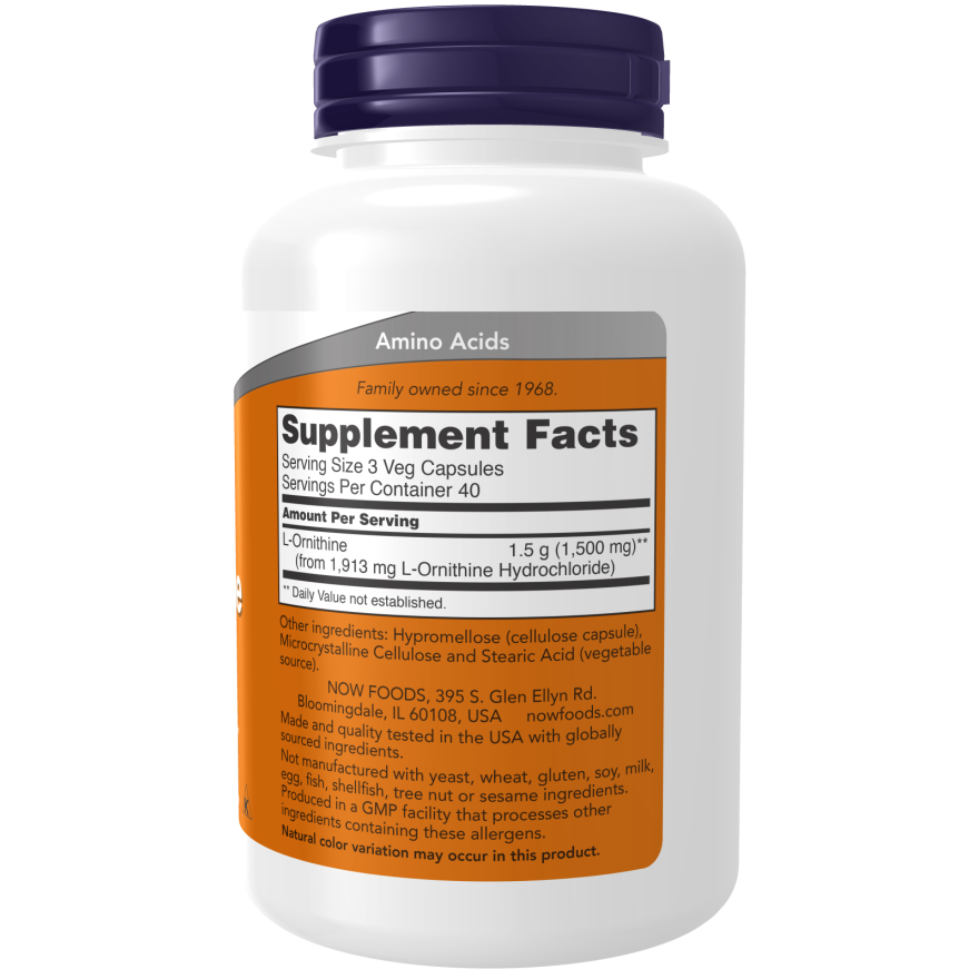 L-Ornithine 500 mg Veg Capsules