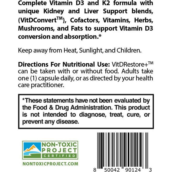 VITDRestore+™ - Vitamin D3 + K2 with Liver and Kidney Support