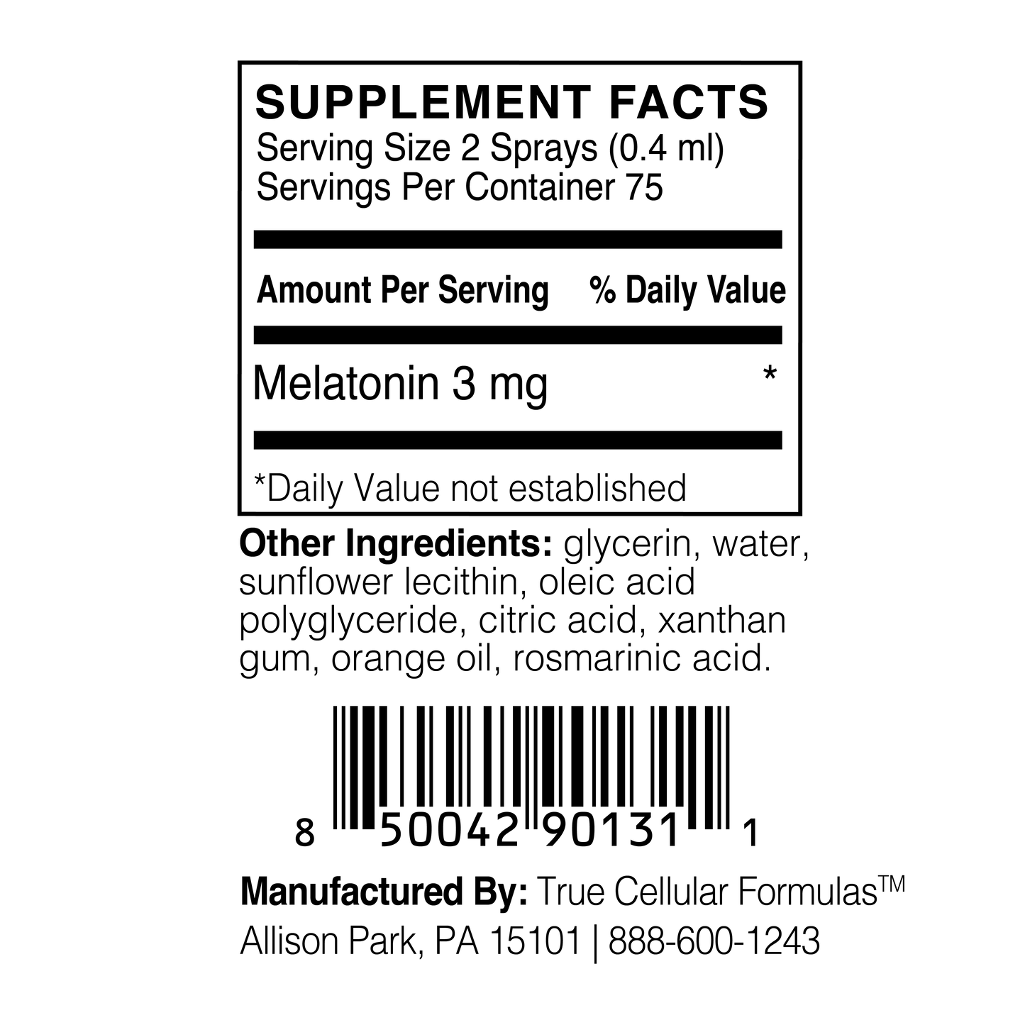 TruMelatoninPlus - Melatonin Spray - EXP 12/2025