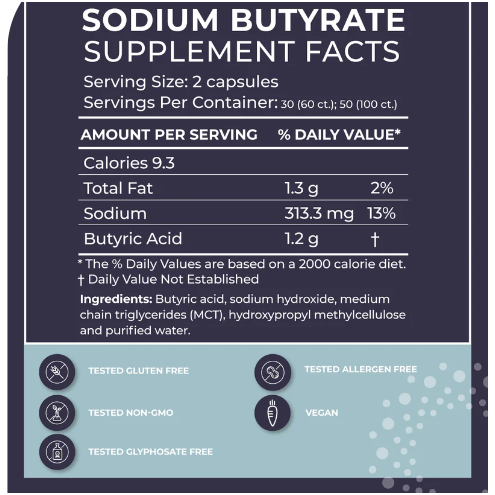 Butyrate (Sodium) 60 Cap