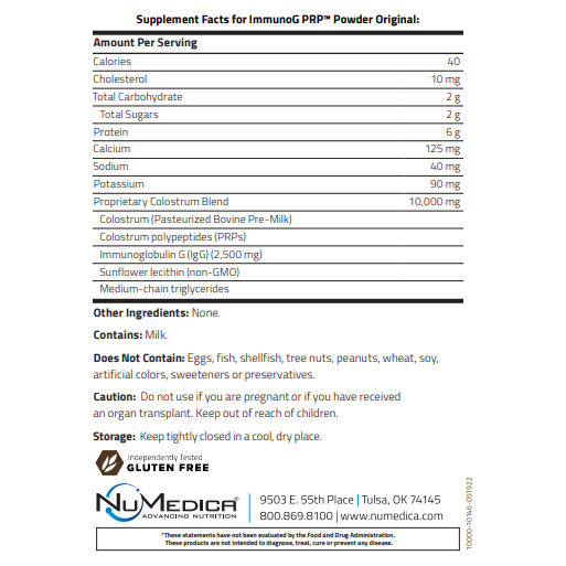 ImmunoG PRP™ Powder Colostrum