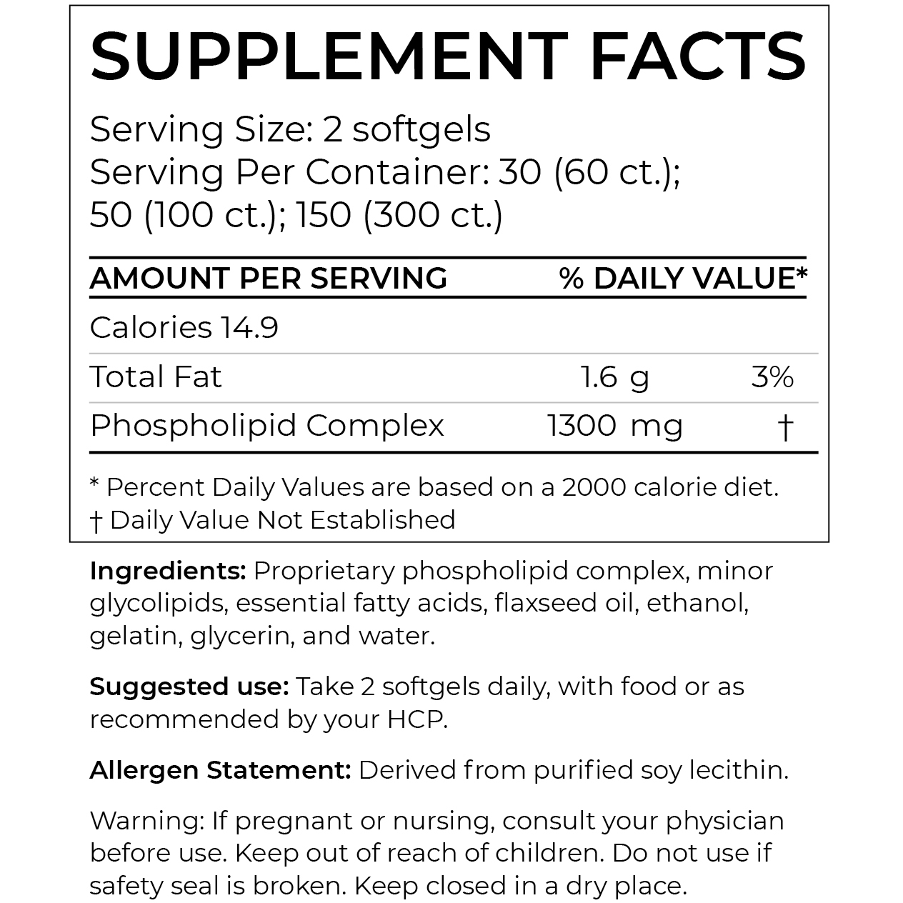 PC (Phosphatidylcholine) - 100 SoftGels