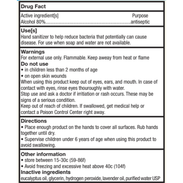 Hand Sanitizer - Lavender & Eucalyptus