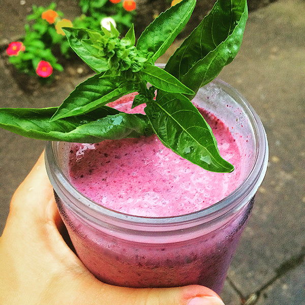 Creamy Berry Basil Smoothie