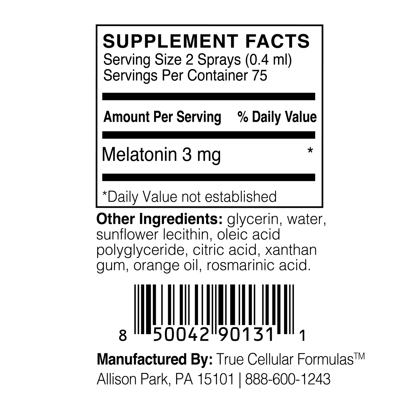 TruMelatoninPlus - Melatonin Spray