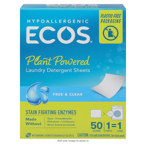 ECOS Free & Clear Laundry Detergent Sheets