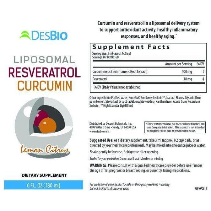 Liposomal Resveratrol Curcumin